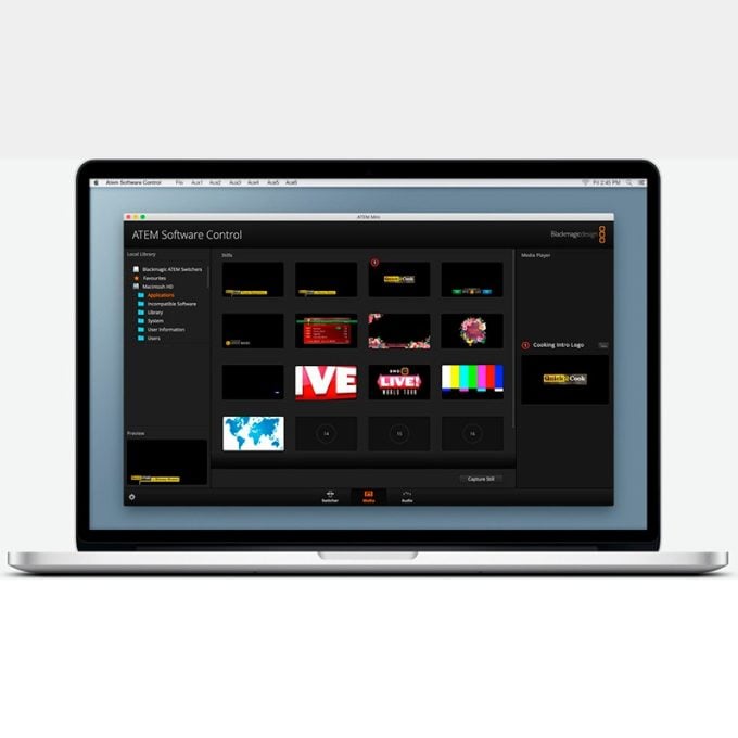 Switcher Blackmagic 4 entradas HDMI para transmitir en vivo en redes sociales