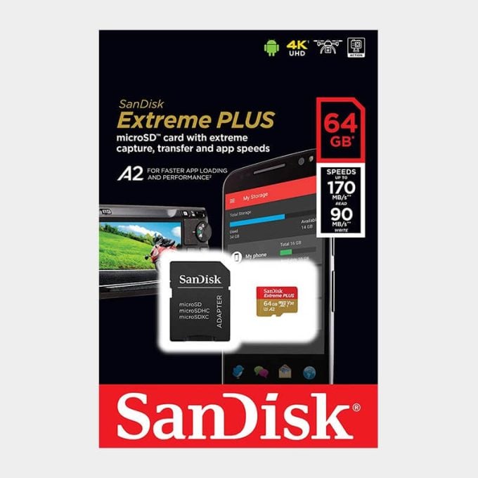 Memoria Micro SDXC SanDisk 64GB Extreme PLUS UHS-I 170 MB/s