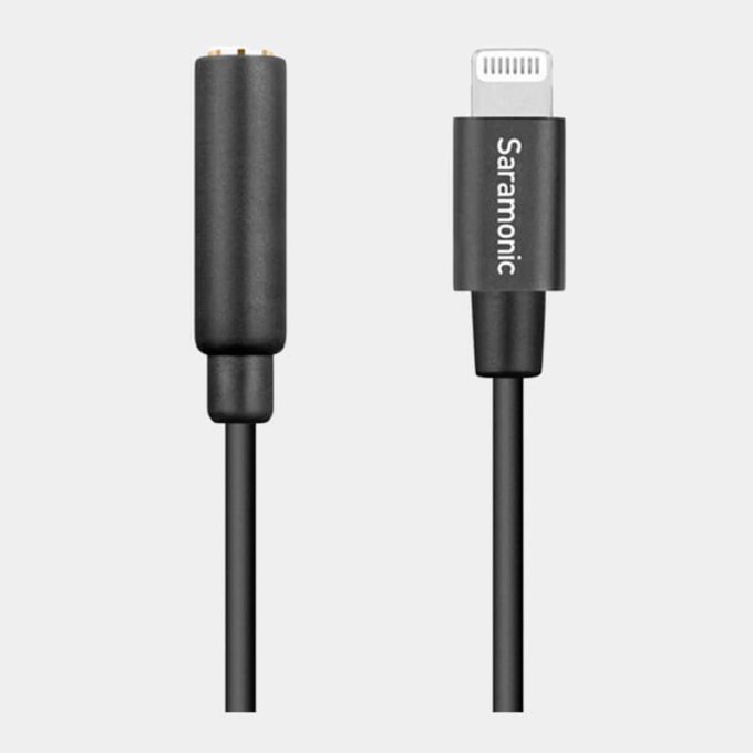 Cable adaptador Lightning para microfono TRRS 3.5 mm Saramonic