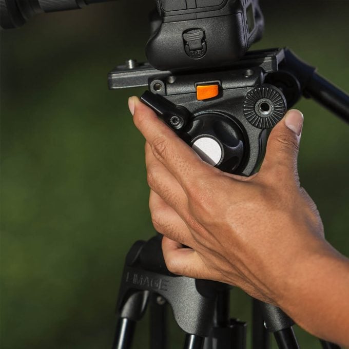 Trípode de aluminio E-Image de 2 etapas con cabezal GH03