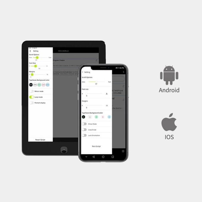 Teleprompter FeelWorld para Teléfonos y Tablets Android / iOS