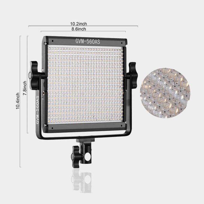 Kit de iluminación LED GVM 560AS Bi-Color 3 Luces con Stands