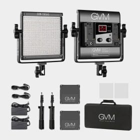 Kit de iluminación LED GVM 560AS Bi-Color 2 Luces con Stands