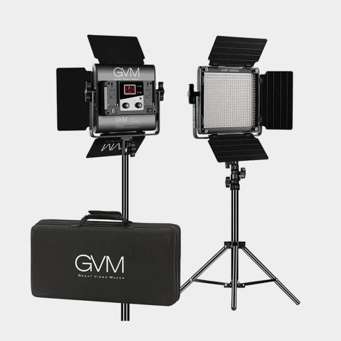 Kit de iluminación LED GVM 560AS Bi-Color 2 Luces con Stands