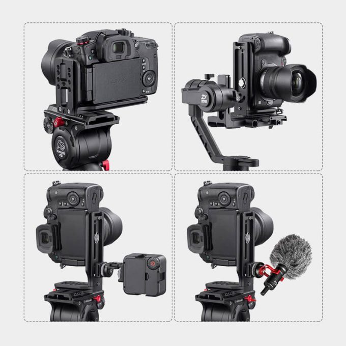 Soporte de cámara vertical en L para trípode y Estabilizadores DJI - Imagen 2