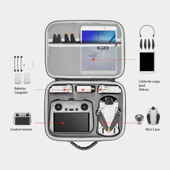 Estuche STARTRC para DJI Mini 3 pro con control remoto y pantalla RC