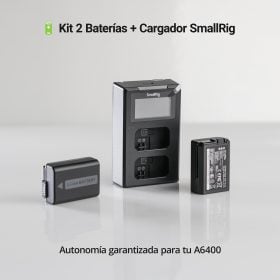 SmallRig NP-FW50 2 baterías con cargador Sony ZV-E10 / A6400