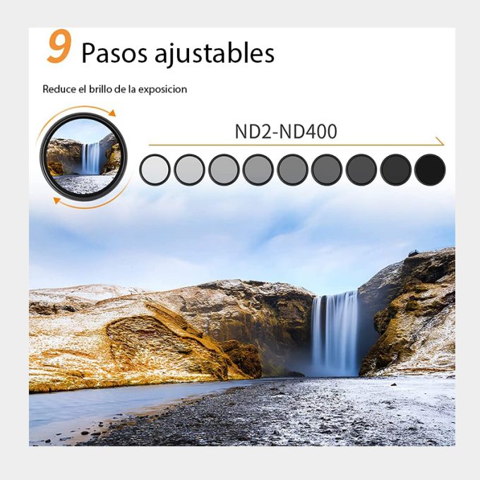 Filtro ND variable 52 mm 1-9 pasos K&F Series-B ND2-ND400