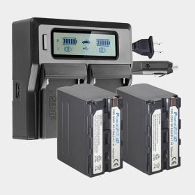 Kit dual Bateria y cargador Inteligente montura Sony NP-F970 Power2000