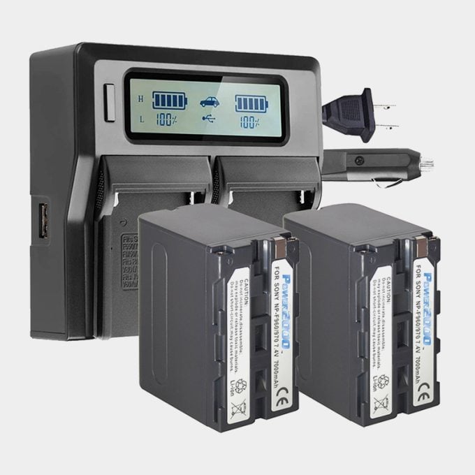 Kit dual Bateria y cargador Inteligente montura Sony NP-F970 Power2000