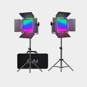 Kit de iluminación LED para estudio 2-videos GVM 800D-RGB