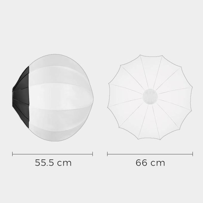Softbox para Lamparas GVM G100W Tipo Globo Montura Bowens de 66cm