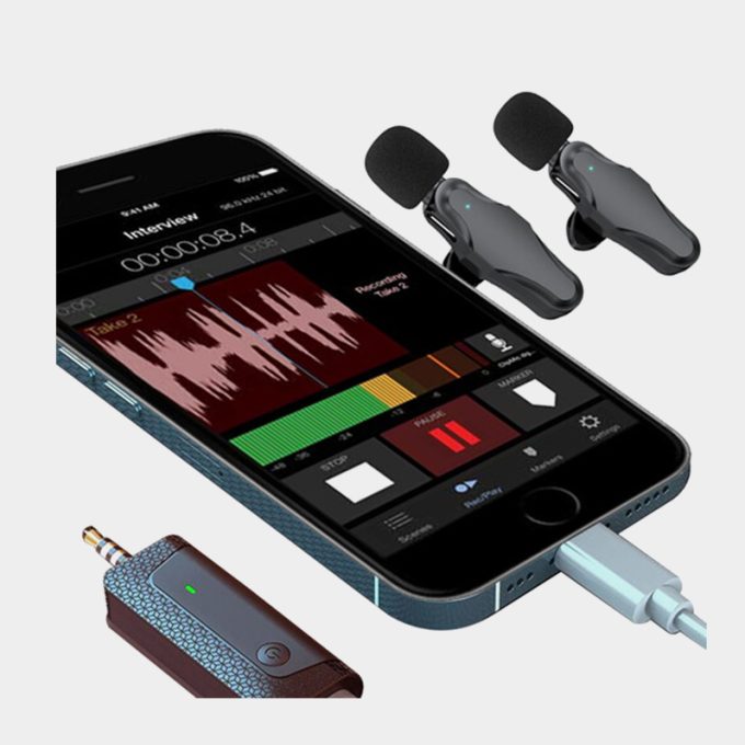Micrófono inalámbrico dual para cámaras y teléfonos Vidpro WM-35