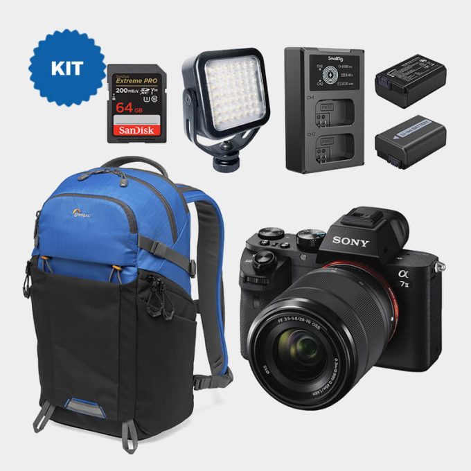 Combo Sony a7 II Cámara Fullframe con bolso, memoria y lente