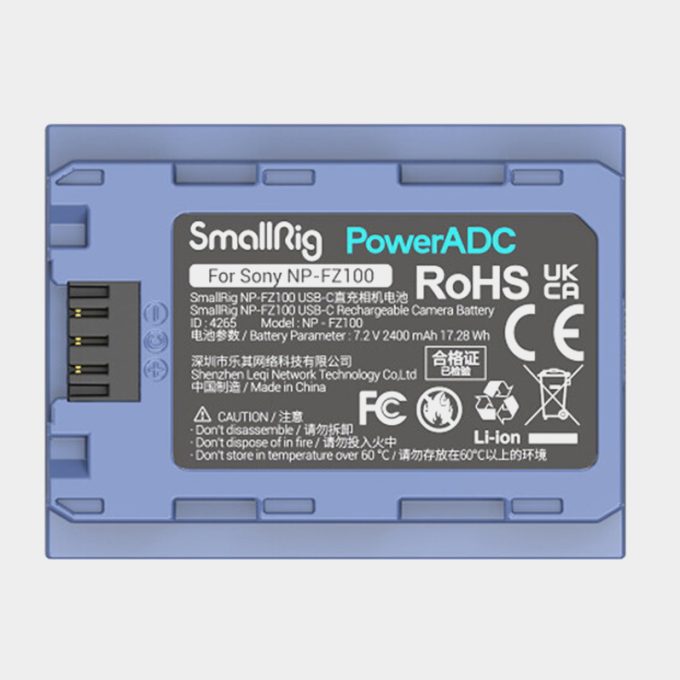Batería para cámara Sony SmallRig NP-FZ100 USB-C
