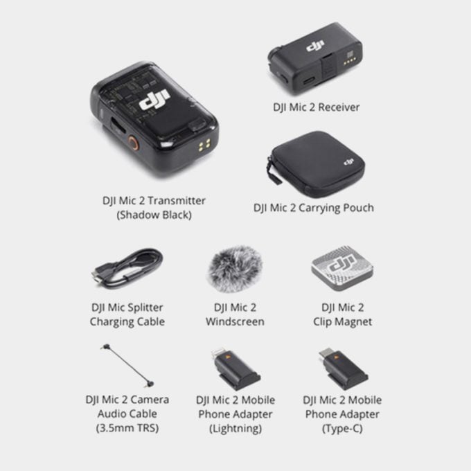 Micrófono inalámbrico DJI Mic 2 grabador y trasmisor individual