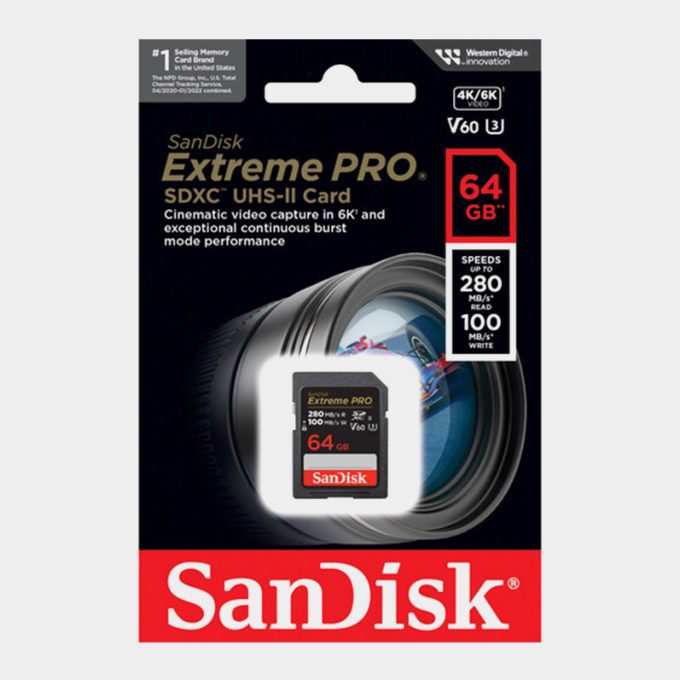 SanDisk Extreme PRO V60 UHS-II SDXC de 64 GB Tarjeta de memoria