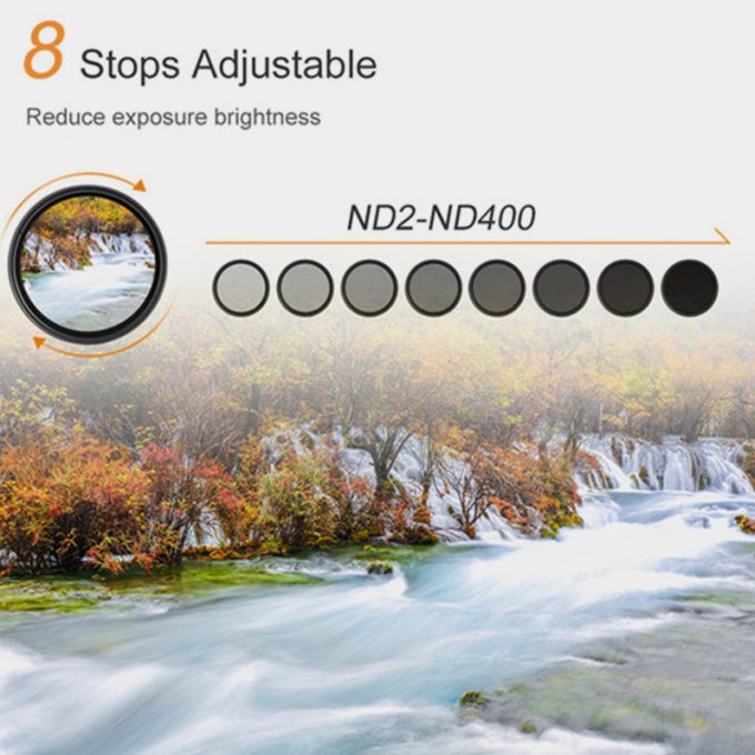 Filtro variable ND2-ND400 (49 mm) K&F Concept