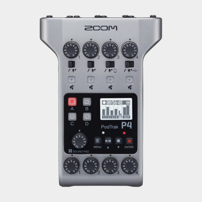 Grabador de podcasts multipista portátil Zoom PodTrak P4
