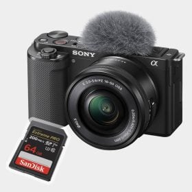 Cámara sin espejo Sony ZV-E10 con lente de 16-50 mm y Memoria de 64GB