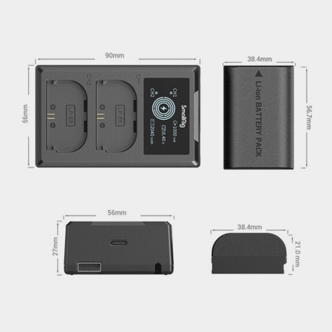 Kit Baterías SmallRig LP-E6NH con cargador Para Canon R R5 R6 R7