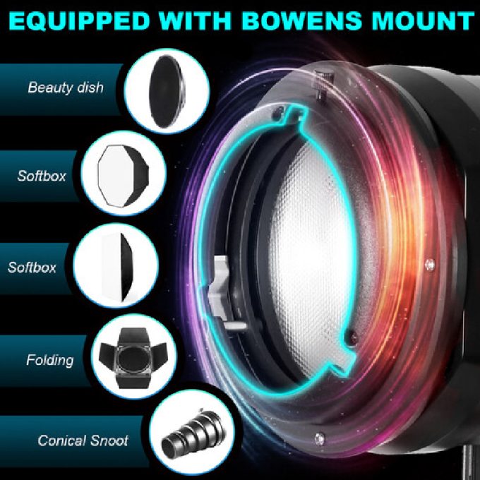 Reflextor LED 5600K GVM LS-150D de 150W, Con montura Bowens