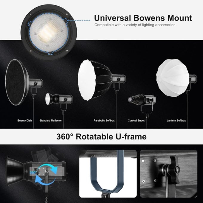 Reflextor Led GVM RGB 150W Con montura Bowens, a todo color