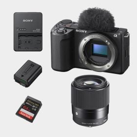 Sony ZV-E10 II Con Lente Sigma 30mm, Cargador Sony BC-QZ1 y Memoria 64GB
