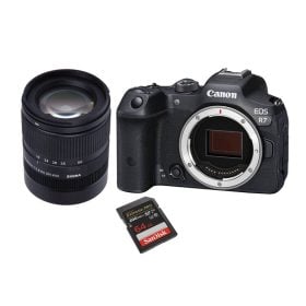 Canon EOS R7 con lente Sigma 18-50 mm f/2.8 DC DN Memoria 64GB