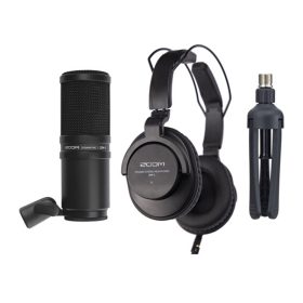Kit Podcast Zoom ZDM-1 con auriculares, Micrófono con XLR y soporte de sobremesa