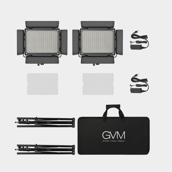 Luz de video LED RGB GVM 880RS con control Bluetooth 60W ( 2 Luces )