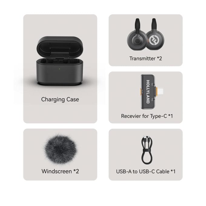 Micrófono inalámbrico Hollyland LARK M2S DUO con conector USB-C