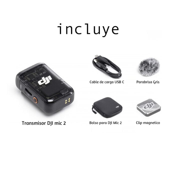 Transmisor/grabador para micrófono DJI Mic 2