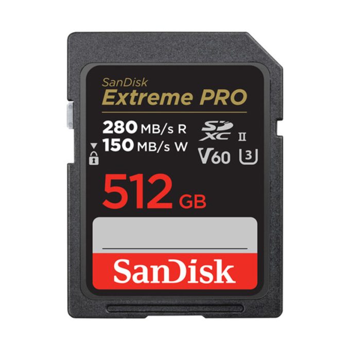 SanDisk 512GB V60 Extreme PRO UHS-II SDXC 280 MB/s