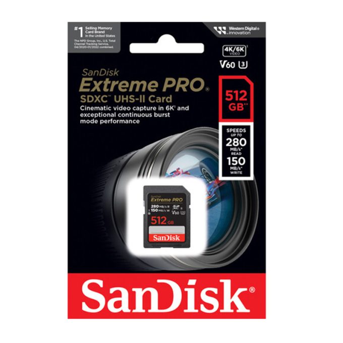 SanDisk 512GB V60 Extreme PRO UHS-II SDXC 280 MB/s