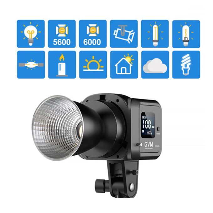 Luz LED Monolight GVM SD80D de 2700K a 7500K 80W