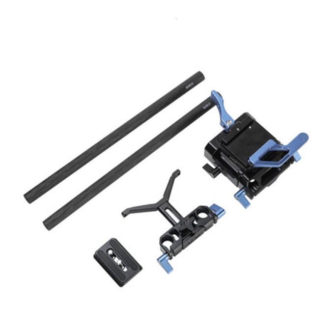 Placa base de liberación rápida universal Sirui con kit de abrazadera de varilla doble de 15 mm