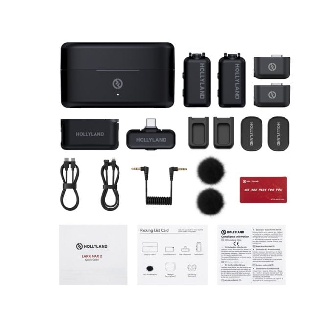 Hollyland Lark Max 2 Micrófonos inalámbricos con auriculares de retorno