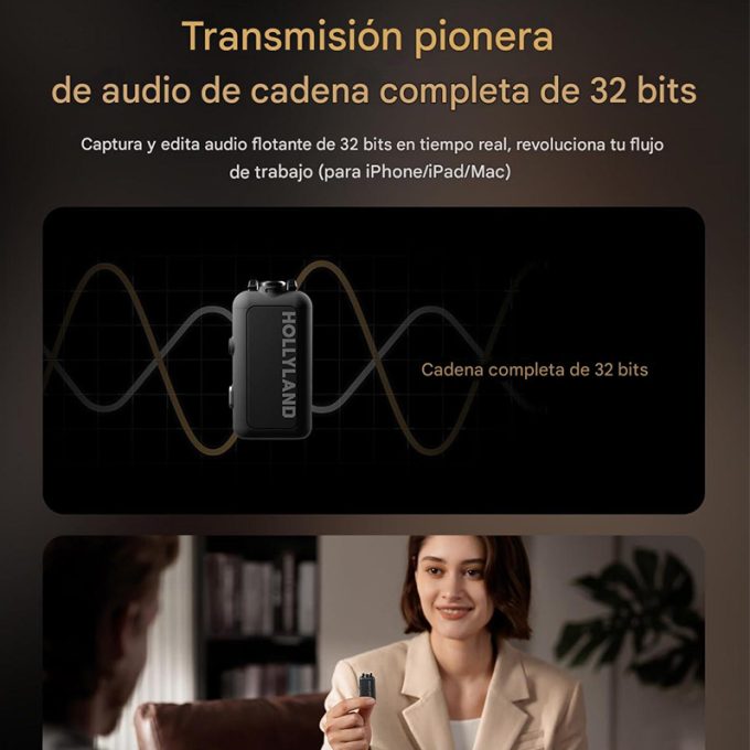 Hollyland Lark Max 2 Micrófonos inalámbricos con auriculares de retorno