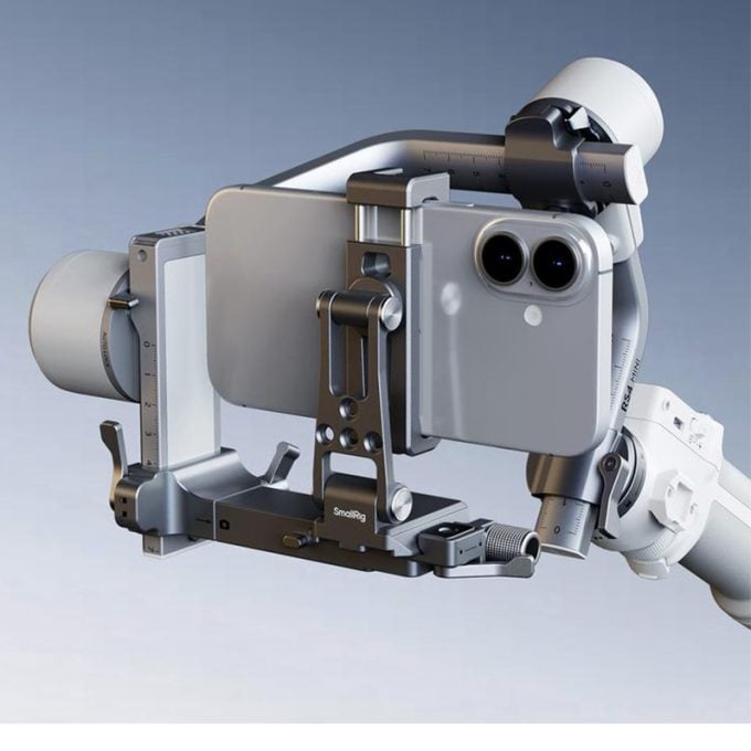 Soporte de teléfono de liberación rápida tipo Arca SmallRig para DJI RS 4 Mini/RS 3 Mini