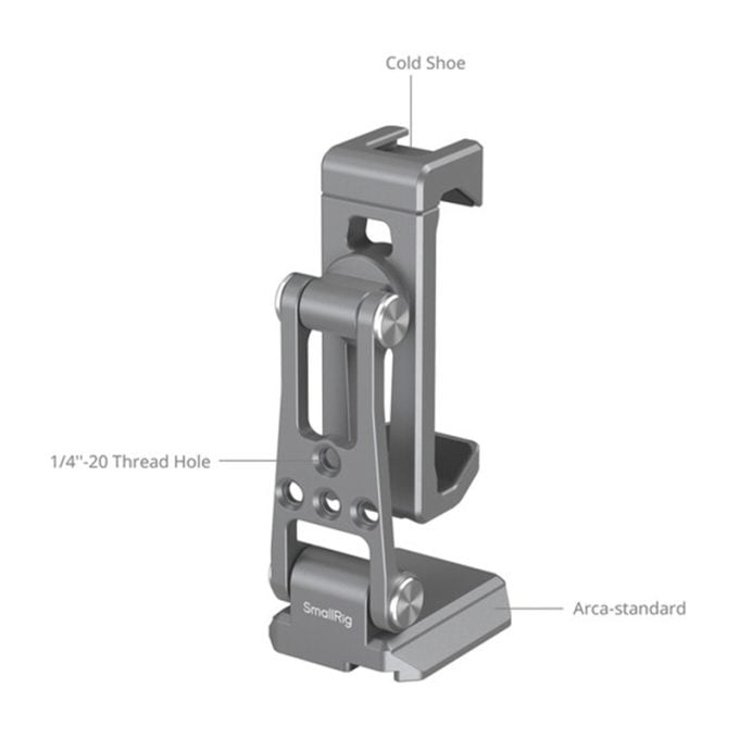 Soporte de teléfono de liberación rápida tipo Arca SmallRig para DJI RS 4 Mini/RS 3 Mini