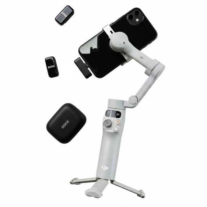 Estabilizador más Micrófono para telefonos DJI Osmo Mobile 7 + Rode Wireless Micro