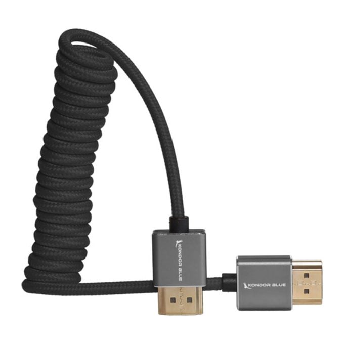 Cable trenzado HDMI a HDMI 2.0 en espiral Kondor Blue 30cm A 60cm