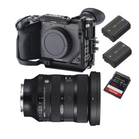 Combo Sony FX2 Sigma 24-70mm, Jaula, bateria y memoria V90 128GB