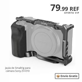 Jaula de Smallrig para cámara Sony ZV-E10 con empuñadura de silicona